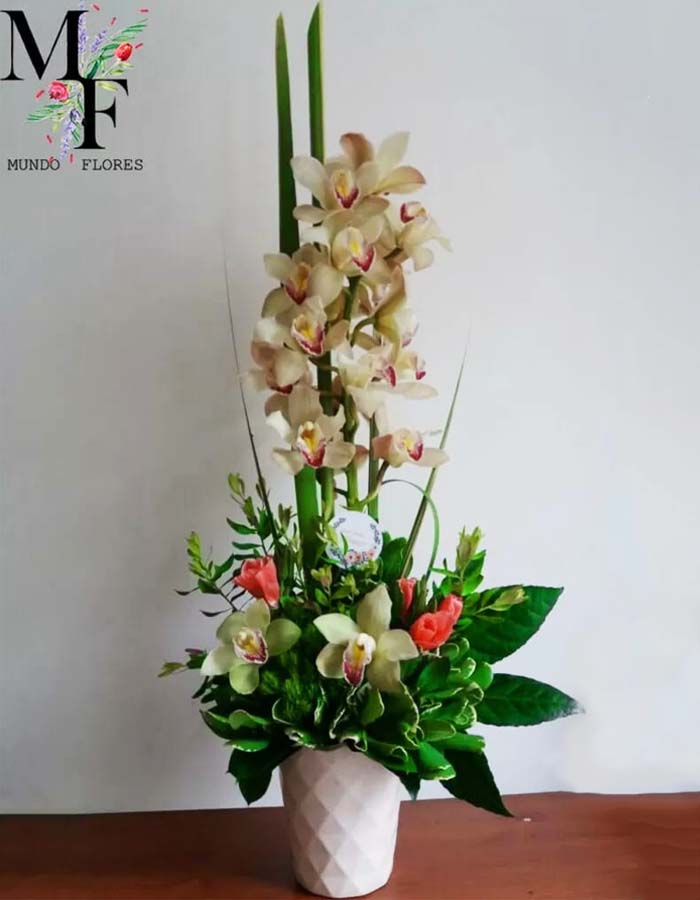 Orquídeas Naturales con Rosas