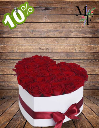 CAJA DE CORAZÓN CON ROSAS